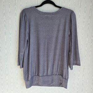 Chic Women's Metallic Gray Blouse